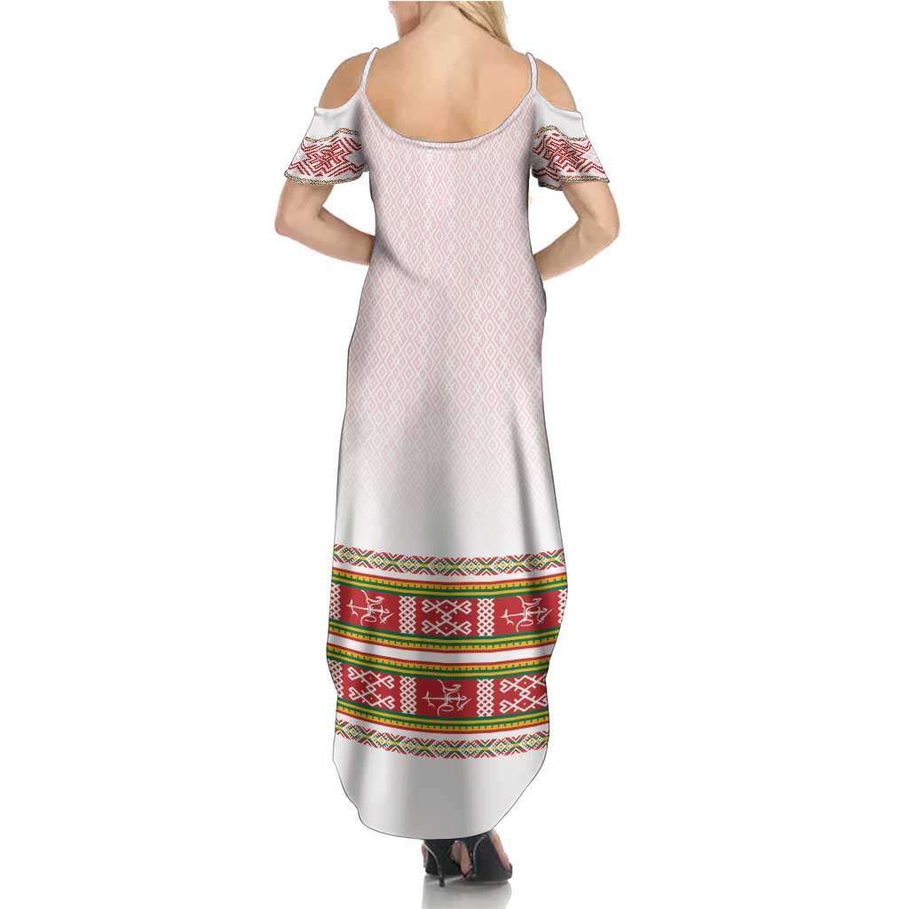 Lithuania Folk Pattern Vytis Motif Summer Maxi Dress