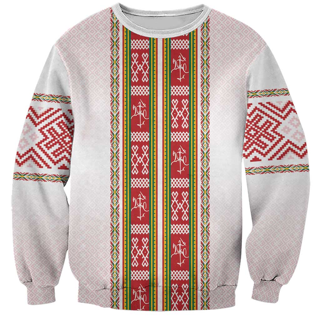 Lithuania Folk Pattern Vytis Motif Sweatshirt