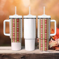 Lithuania Folk Pattern Vytis Motif Tumbler With Handle