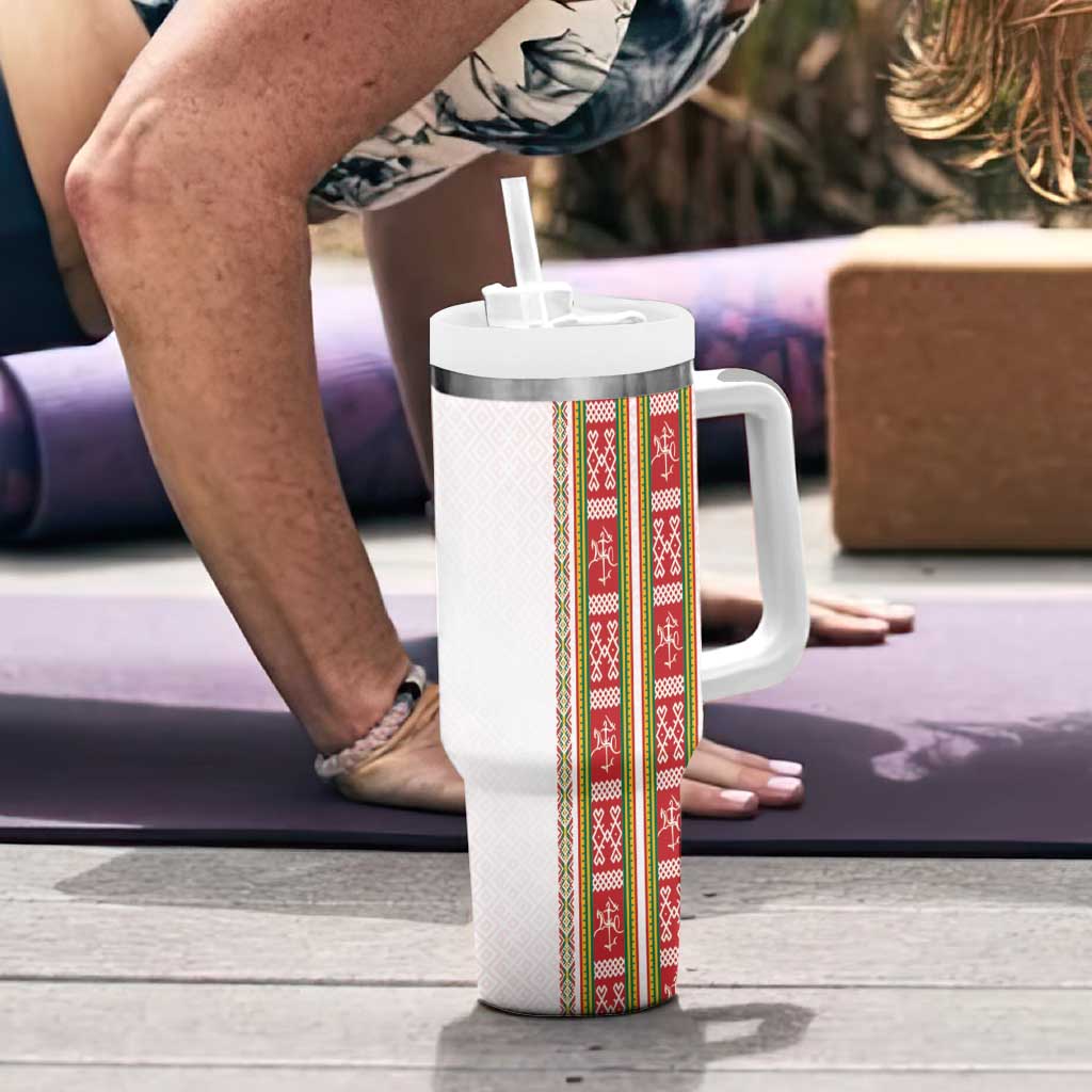 Lithuania Folk Pattern Vytis Motif Tumbler With Handle