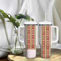 Lithuania Folk Pattern Vytis Motif Tumbler With Handle