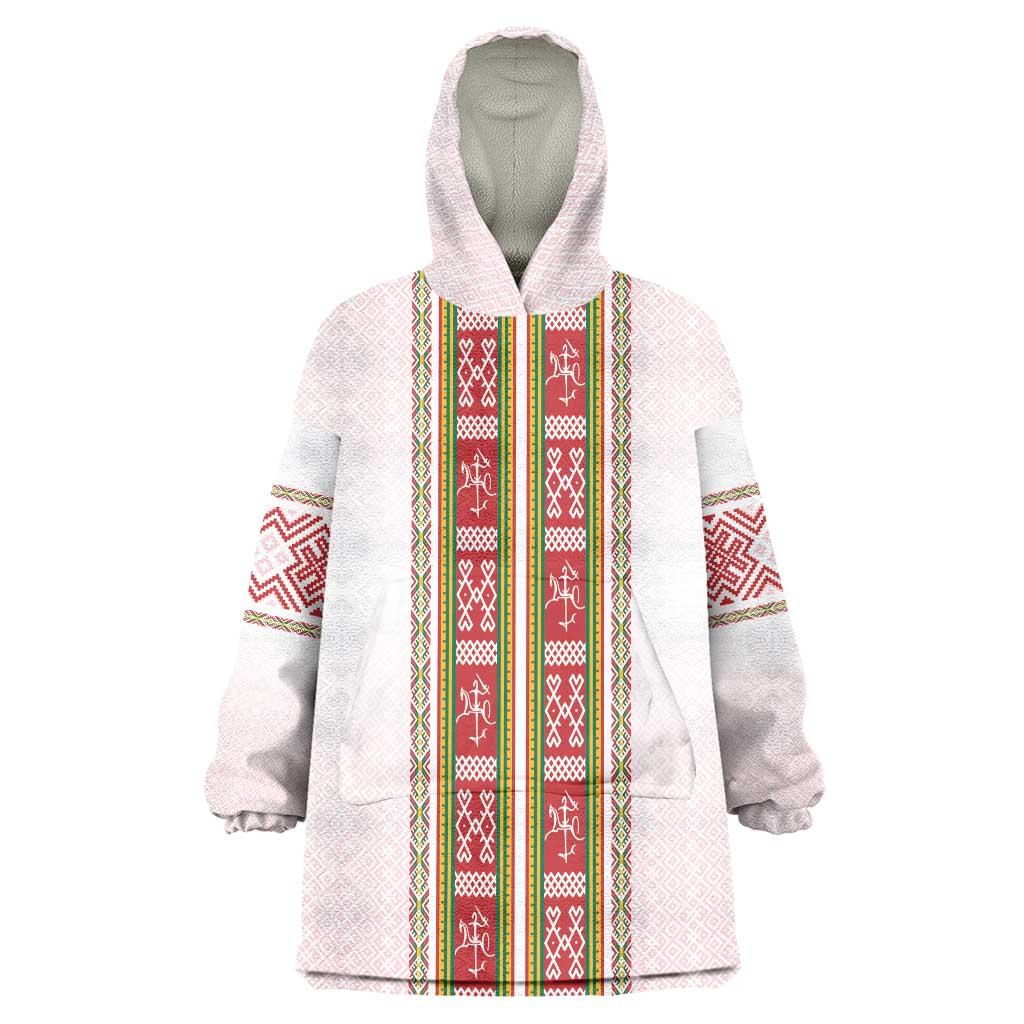 Lithuania Folk Pattern Vytis Motif Wearable Blanket Hoodie