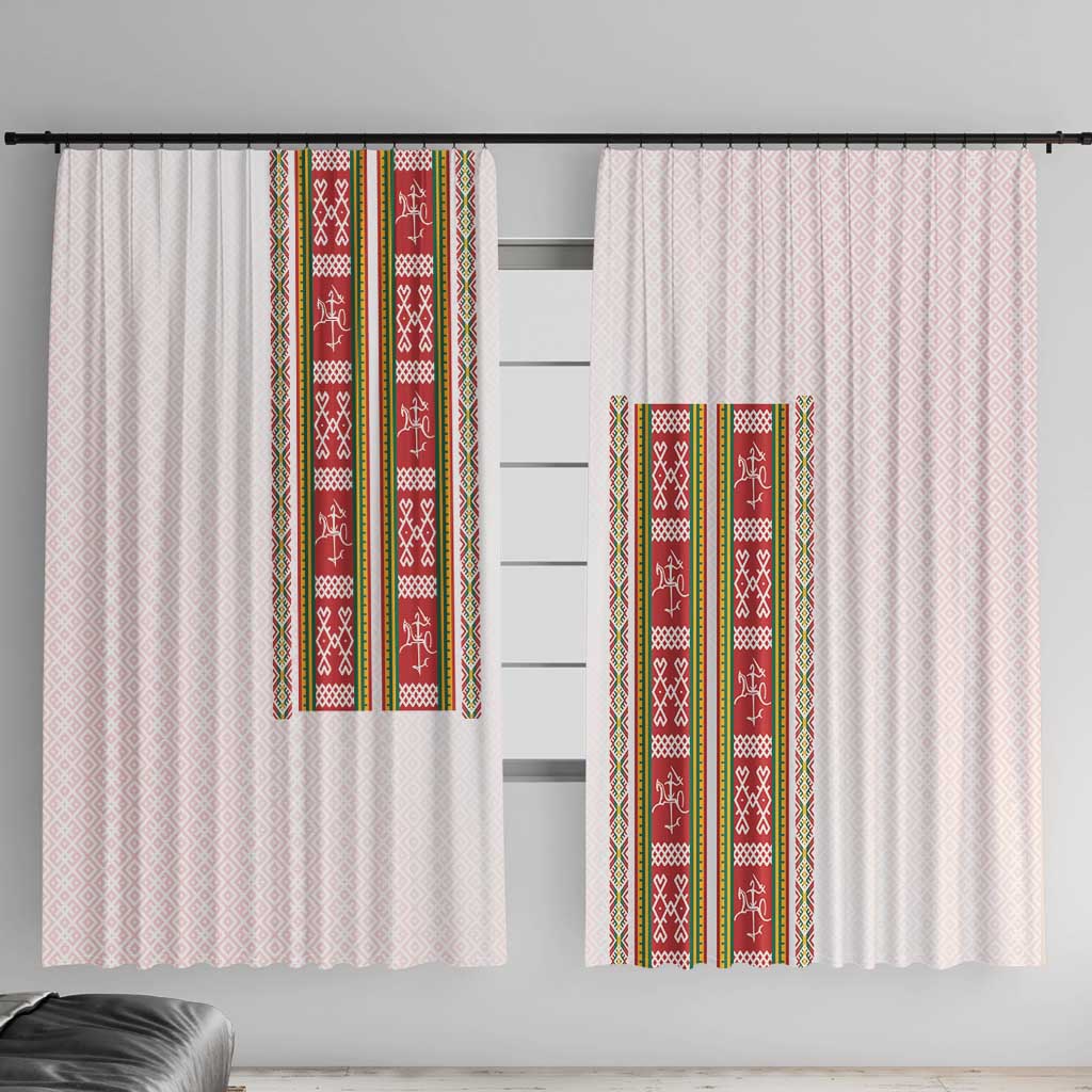 Lithuania Folk Pattern Vytis Motif Window Curtain