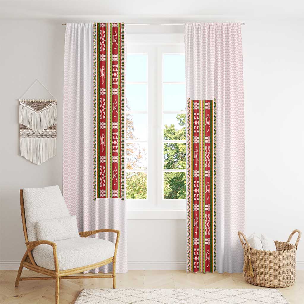 Lithuania Folk Pattern Vytis Motif Window Curtain