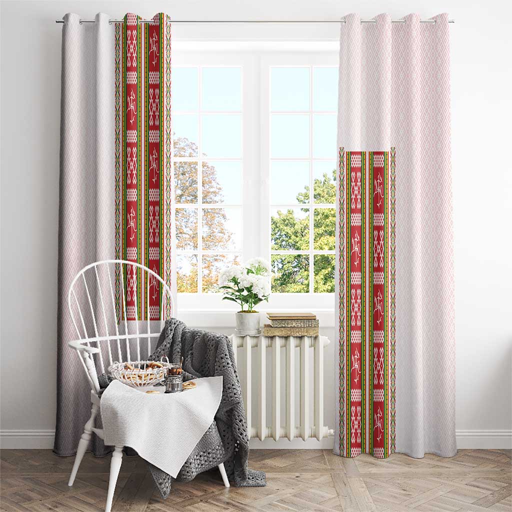 Lithuania Folk Pattern Vytis Motif Window Curtain