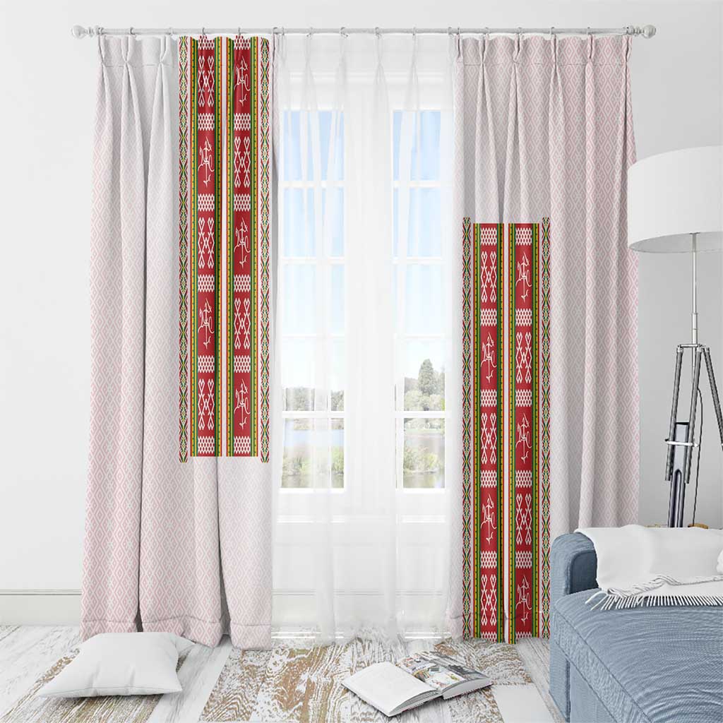 Lithuania Folk Pattern Vytis Motif Window Curtain