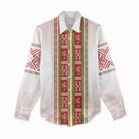 Lithuania Folk Pattern Vytis Motif Women Casual Shirt