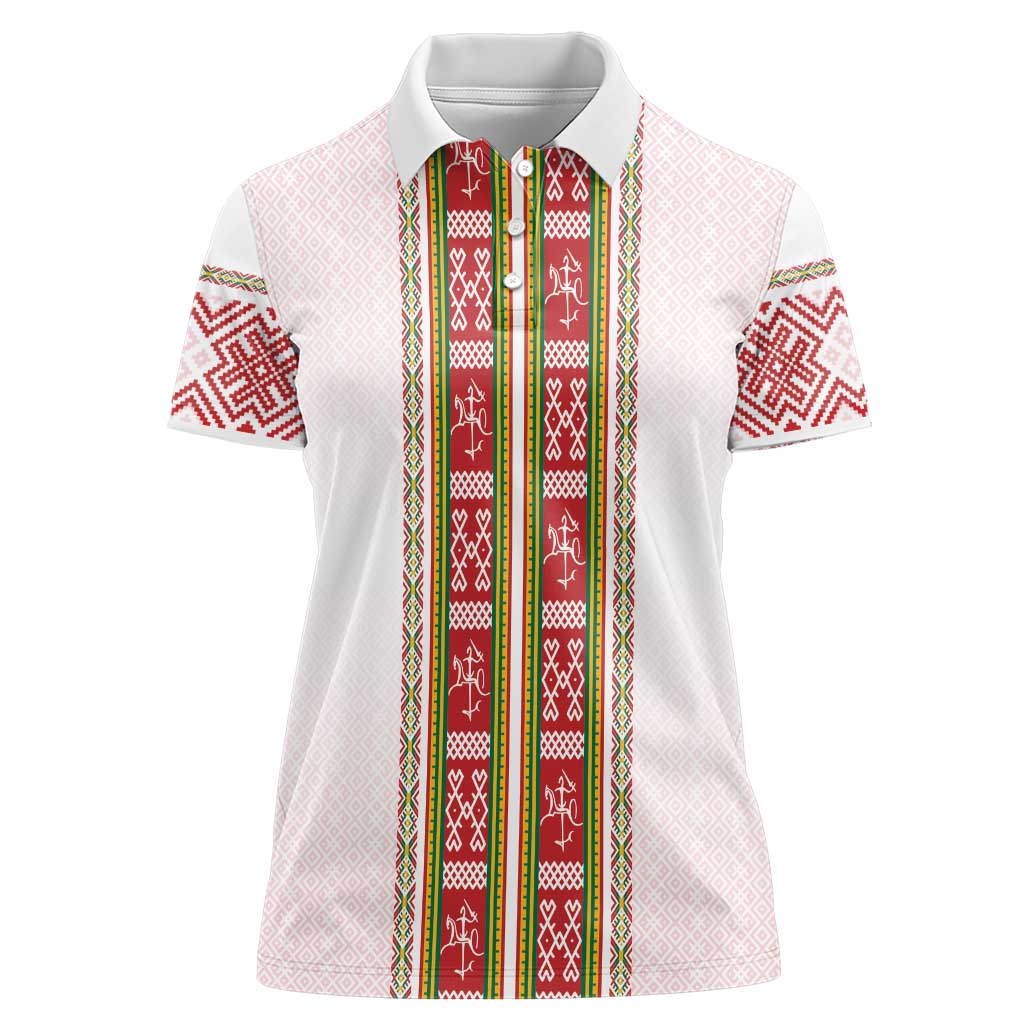 Lithuania Folk Pattern Vytis Motif Women Polo Shirt