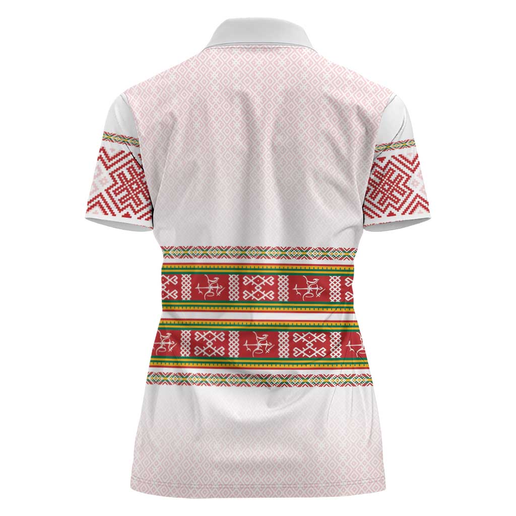 Lithuania Folk Pattern Vytis Motif Women Polo Shirt