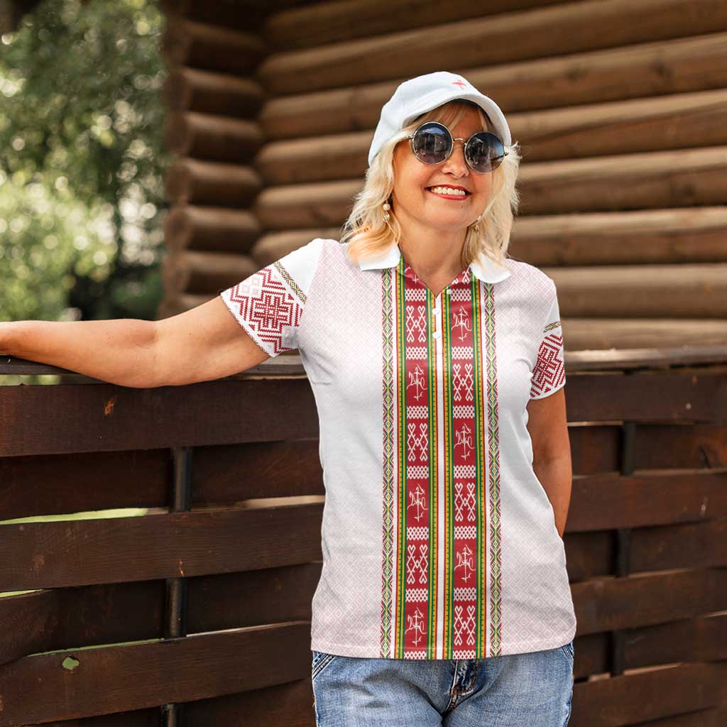 Lithuania Folk Pattern Vytis Motif Women Polo Shirt
