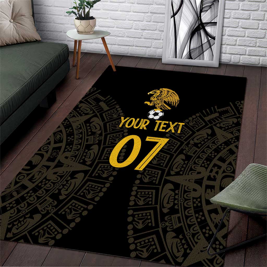 Mexico Football Custom Area Rug Viva Mexicana Aztec Inspired