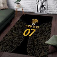 Mexico Football Custom Area Rug Viva Mexicana Aztec Inspired
