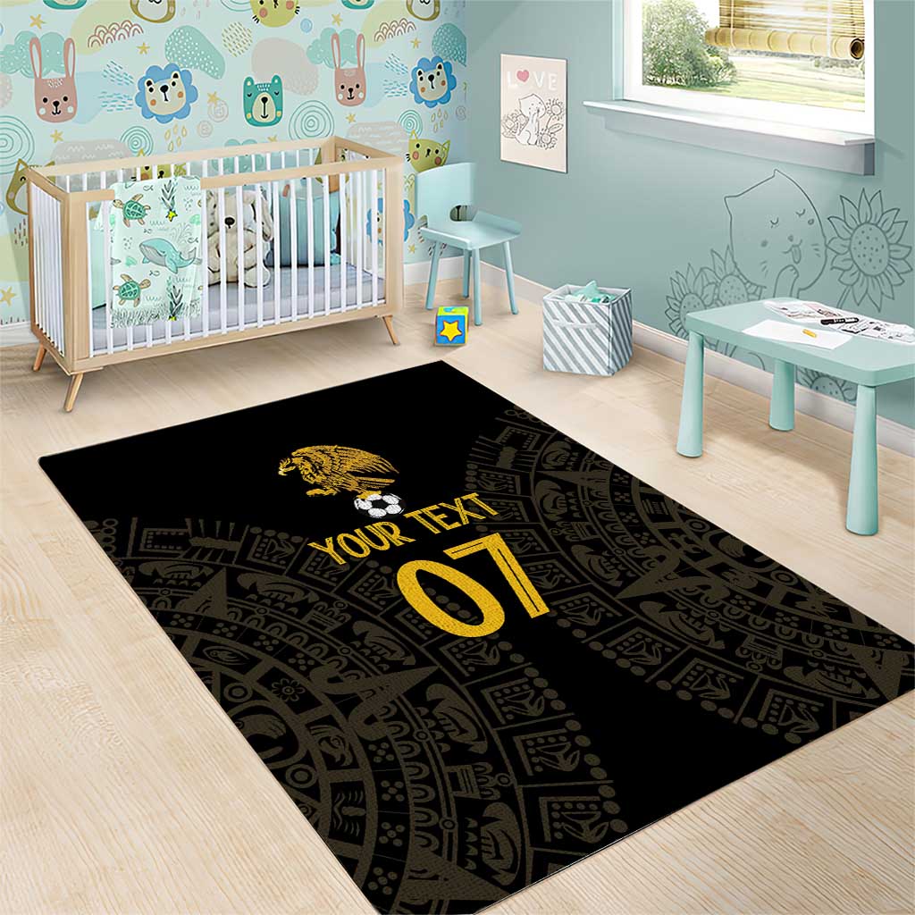 Mexico Football Custom Area Rug Viva Mexicana Aztec Inspired