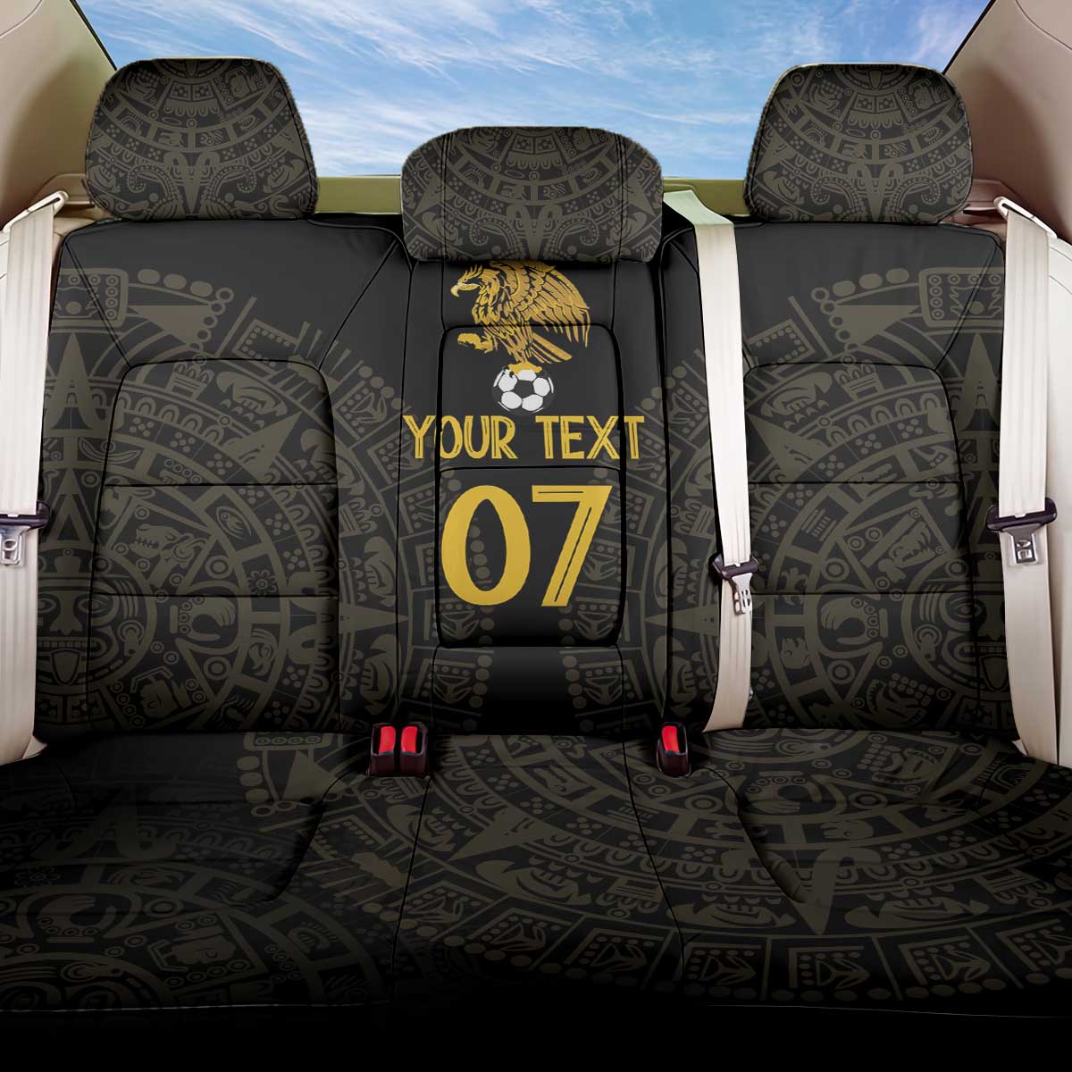 Mexico Football Custom Back Car Seat Cover Viva Mexicana Aztec Inspired