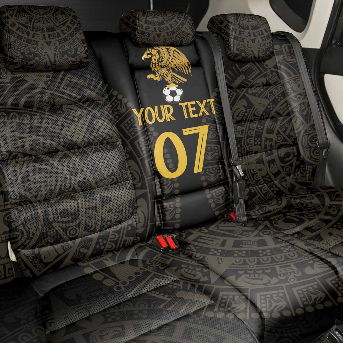 Mexico Football Custom Back Car Seat Cover Viva Mexicana Aztec Inspired