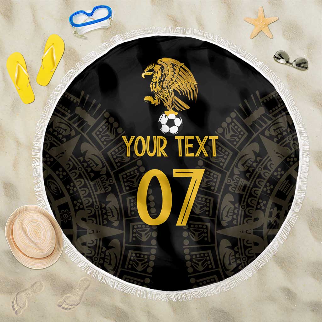 Mexico Football Custom Beach Blanket Viva Mexicana Aztec Inspired
