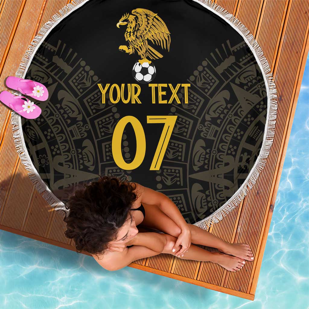Mexico Football Custom Beach Blanket Viva Mexicana Aztec Inspired