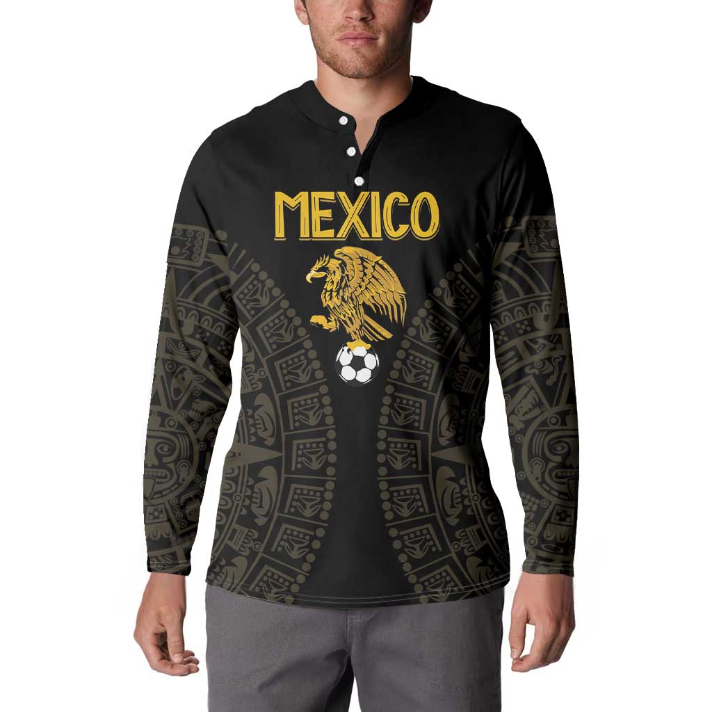 Mexico Football Custom Button Sweatshirt Viva Mexicana Aztec Inspired