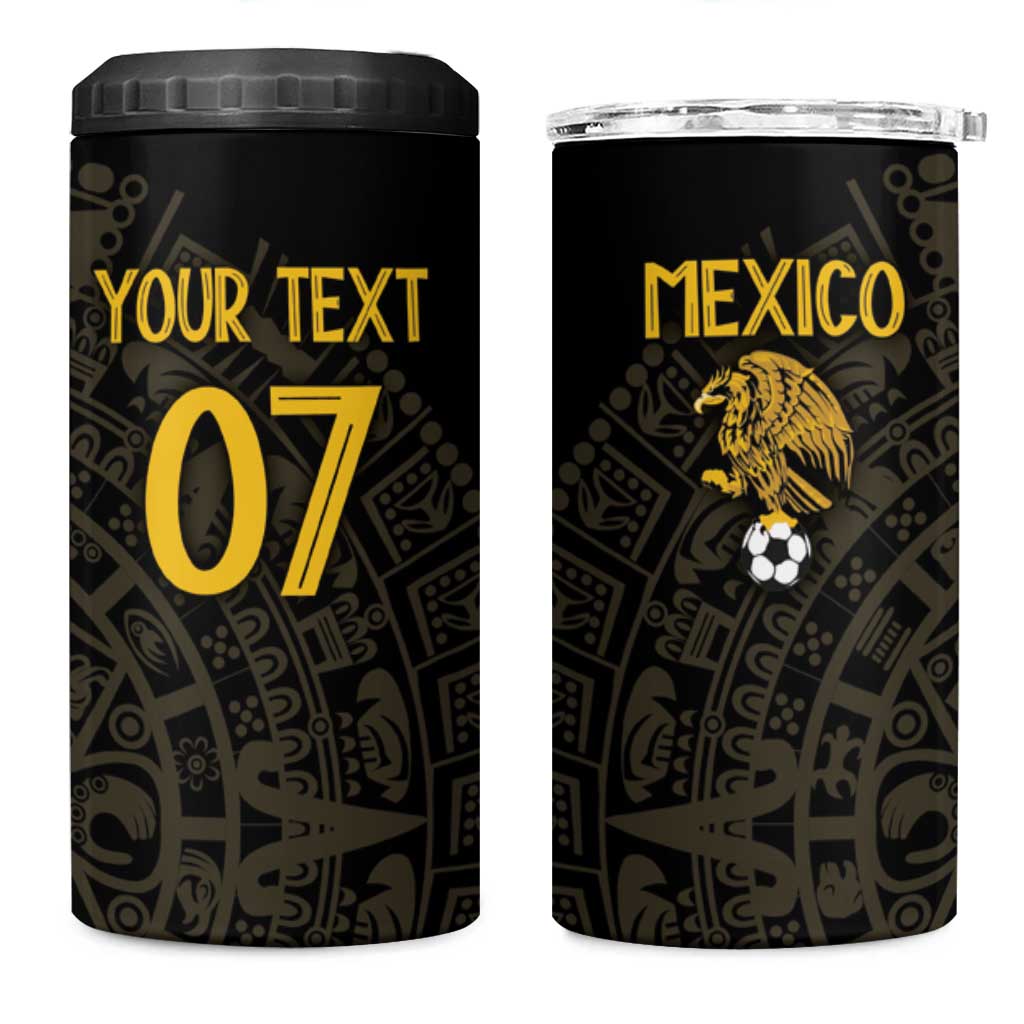Mexico Football Custom 4 in 1 Can Cooler Tumbler Viva Mexicana Aztec Inspired