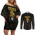 Mexico Football Custom Couples Matching Off Shoulder Short Dress and Long Sleeve Button Shirt Viva Mexicana Aztec Inspired