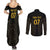 Mexico Football Custom Couples Matching Summer Maxi Dress and Long Sleeve Button Shirt Viva Mexicana Aztec Inspired