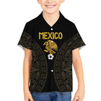 Mexico Football Custom Family Matching Long Sleeve Bodycon Dress and Hawaiian Shirt Viva Mexicana Aztec Inspired