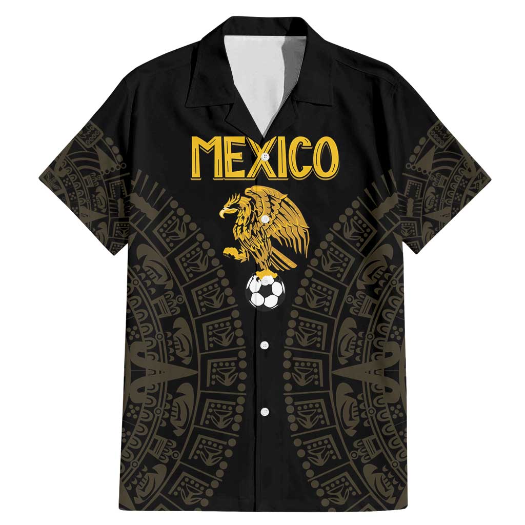 Mexico Football Custom Family Matching Mermaid Dress and Hawaiian Shirt Viva Mexicana Aztec Inspired