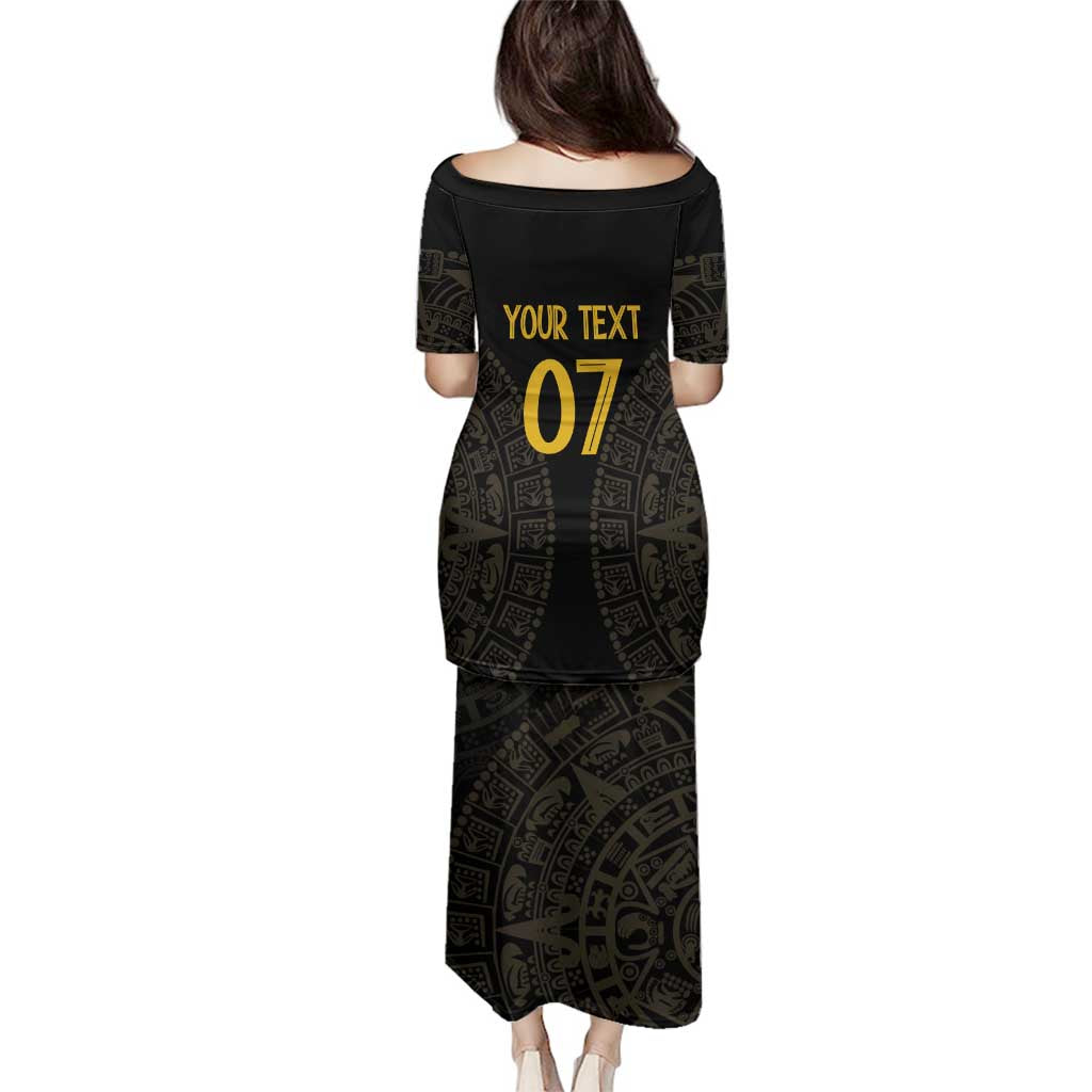 Mexico Football Custom Family Matching Puletasi and Hawaiian Shirt Viva Mexicana Aztec Inspired