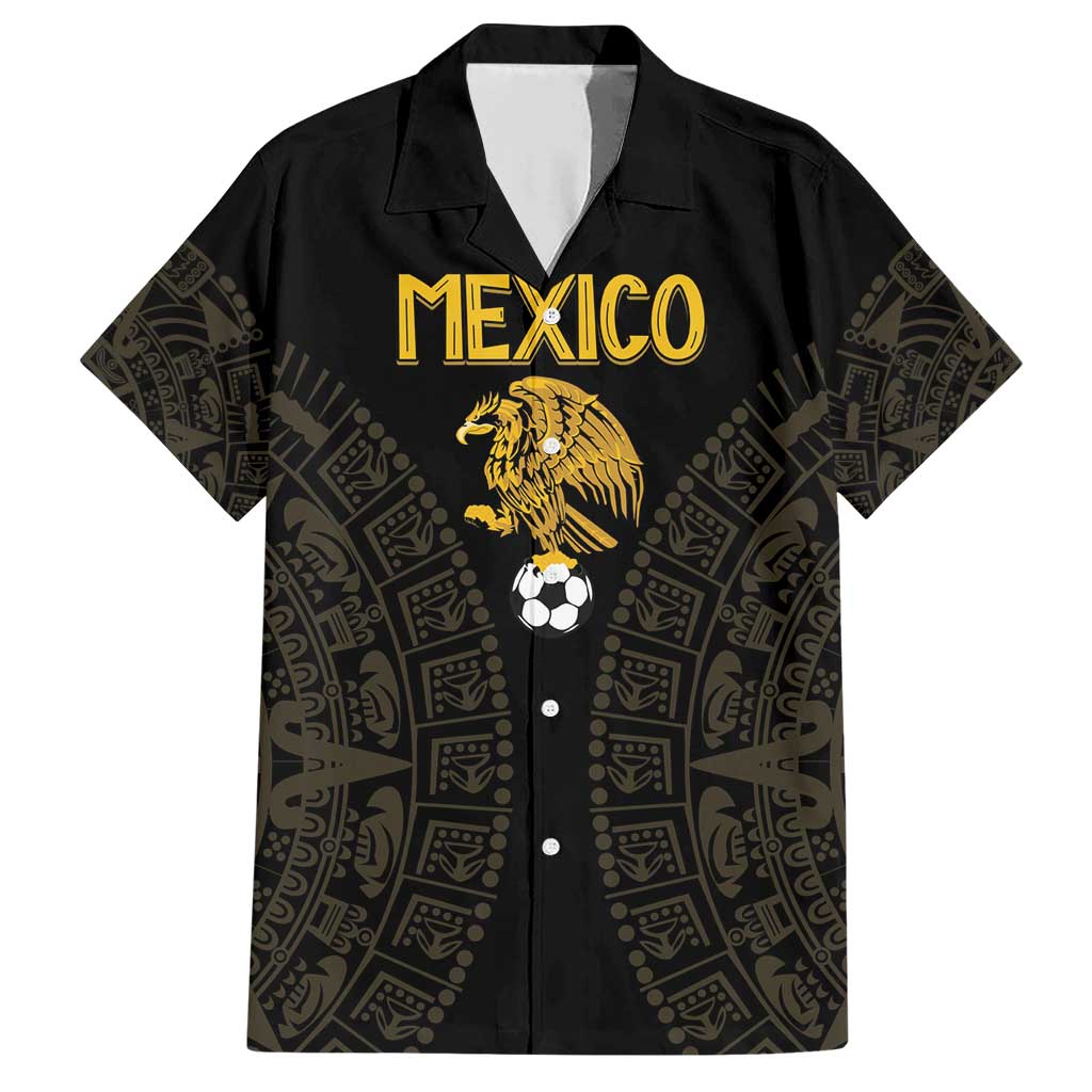 Mexico Football Custom Family Matching Short Sleeve Bodycon Dress and Hawaiian Shirt Viva Mexicana Aztec Inspired