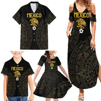 Mexico Football Custom Family Matching Summer Maxi Dress and Hawaiian Shirt Viva Mexicana Aztec Inspired