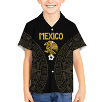 Mexico Football Custom Kid Hawaiian Shirt Viva Mexicana Aztec Inspired