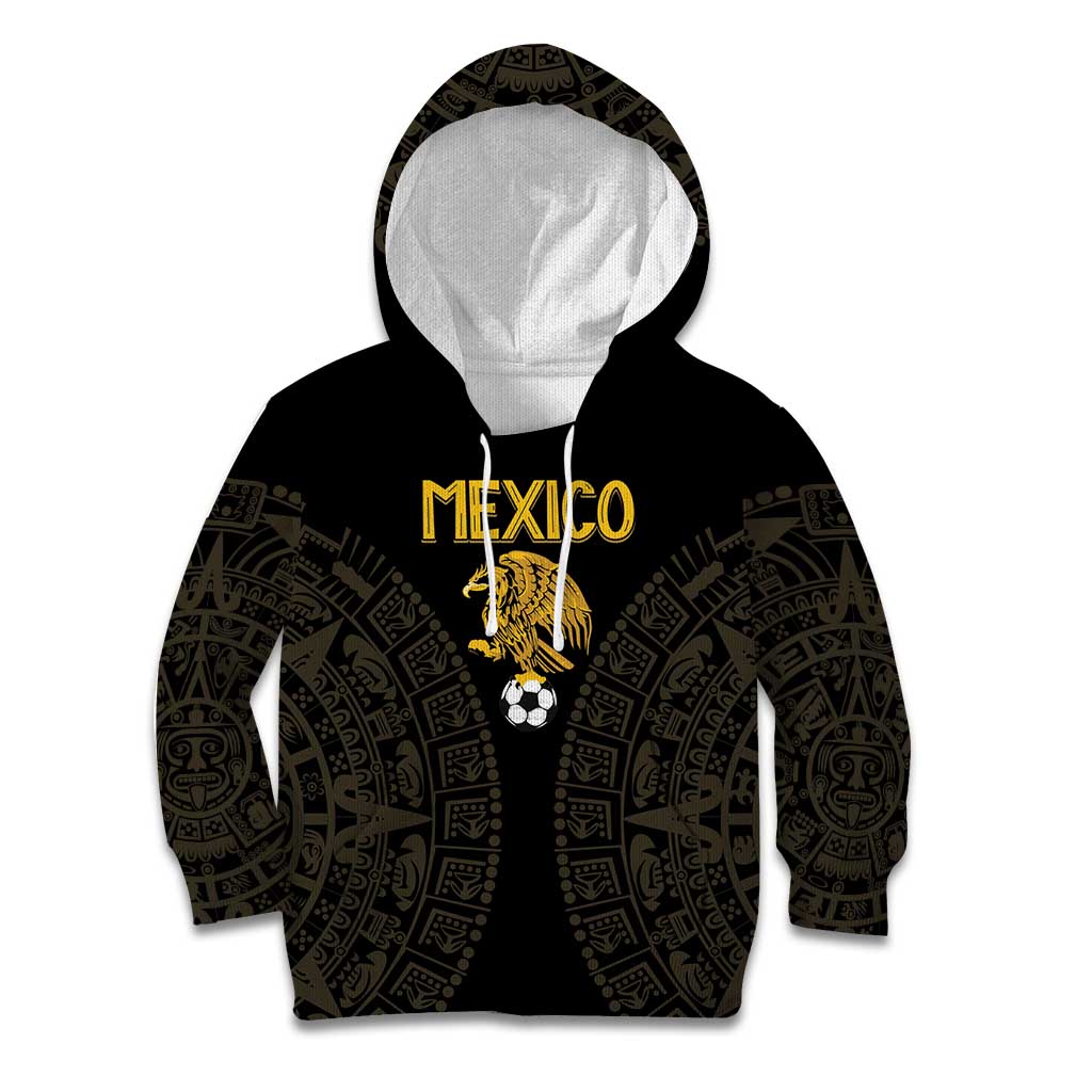 Mexico Football Custom Kid Hoodie Viva Mexicana Aztec Inspired
