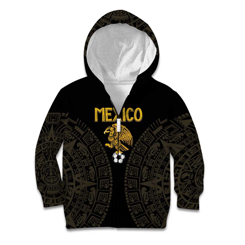 Mexico Football Custom Kid Hoodie Viva Mexicana Aztec Inspired