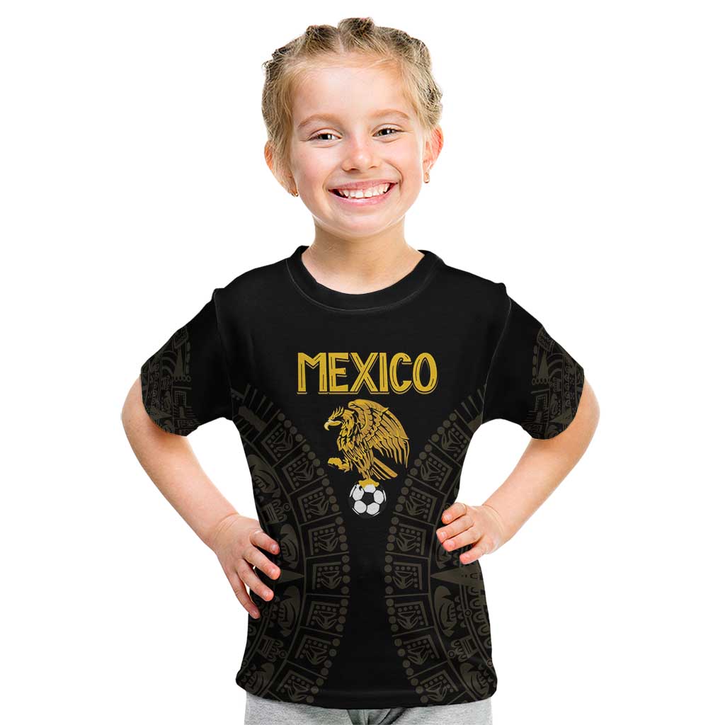 Mexico Football Custom Kid T Shirt Viva Mexicana Aztec Inspired