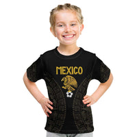Mexico Football Custom Kid T Shirt Viva Mexicana Aztec Inspired