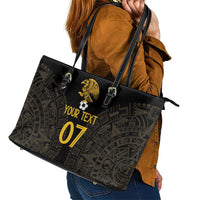 Mexico Football Custom Leather Tote Bag Viva Mexicana Aztec Inspired