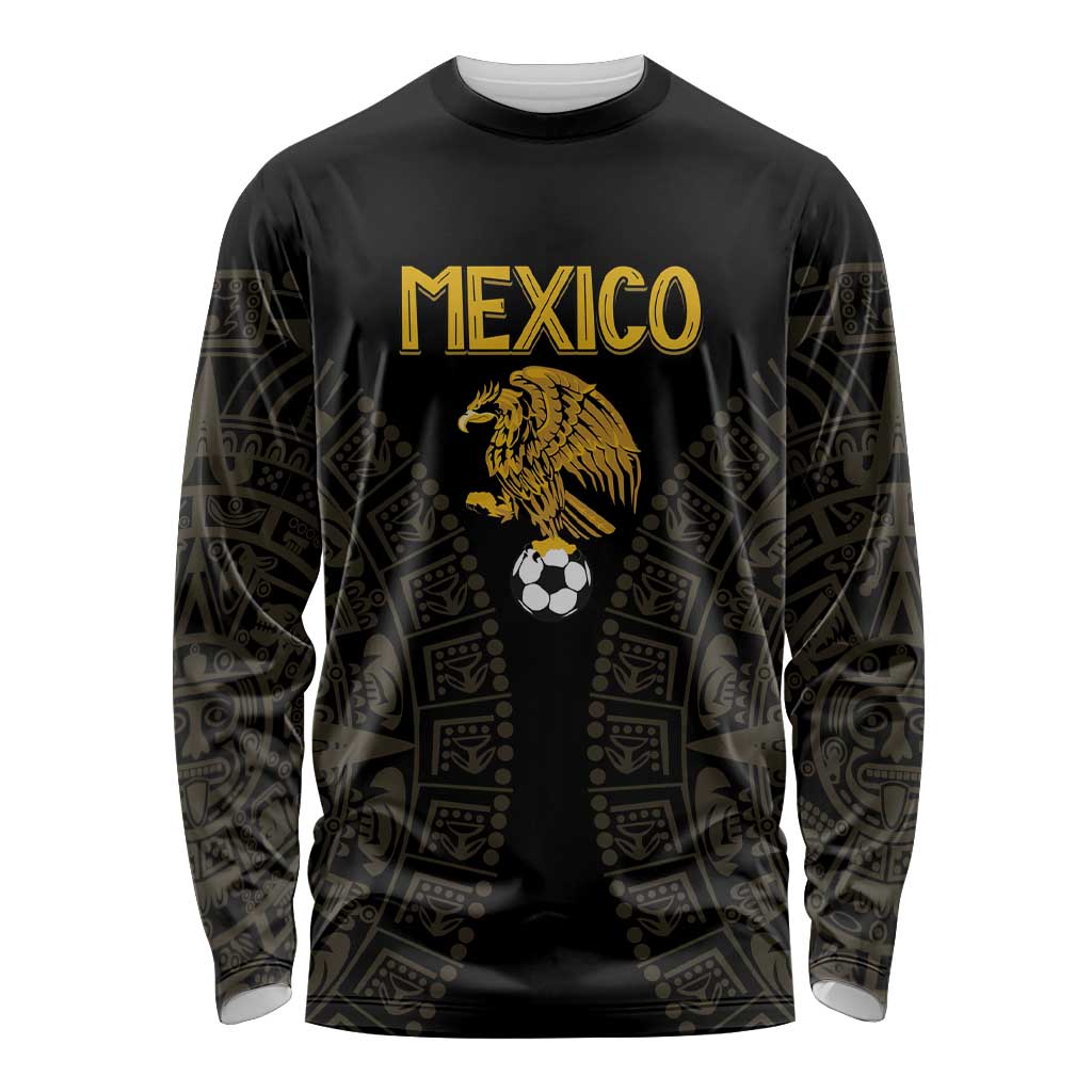 Mexico Football Custom Long Sleeve Shirt Viva Mexicana Aztec Inspired