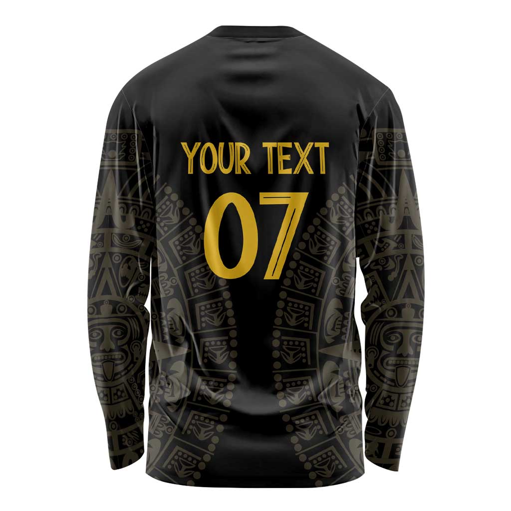Mexico Football Custom Long Sleeve Shirt Viva Mexicana Aztec Inspired