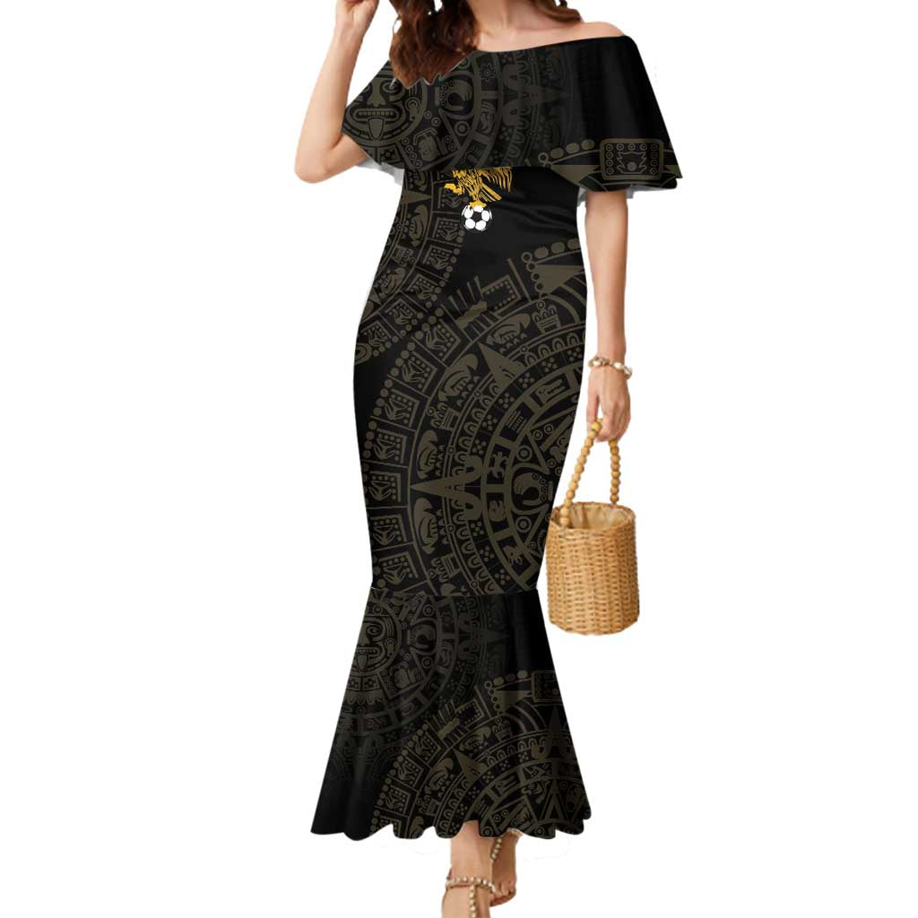 Mexico Football Custom Mermaid Dress Viva Mexicana Aztec Inspired