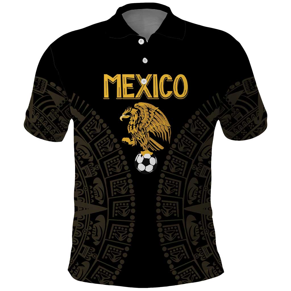 Mexico Football Custom Polo Shirt Viva Mexicana Aztec Inspired