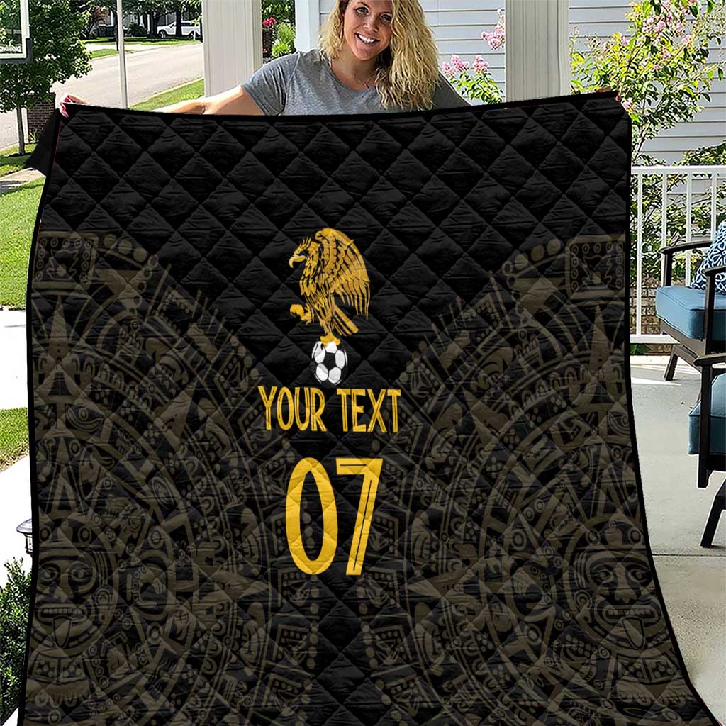 Mexico Football Custom Quilt Viva Mexicana Aztec Inspired