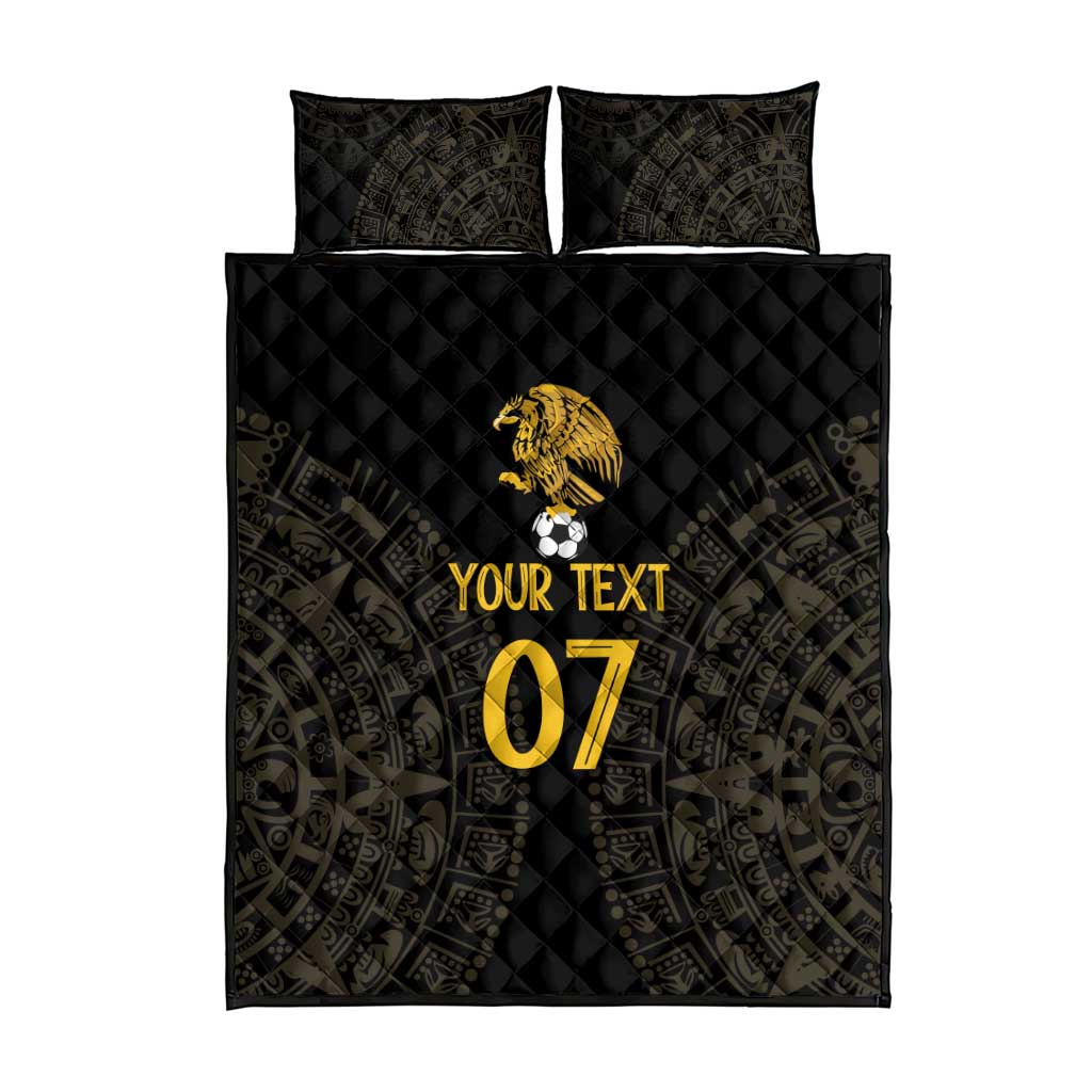 Mexico Football Custom Quilt Bed Set Viva Mexicana Aztec Inspired