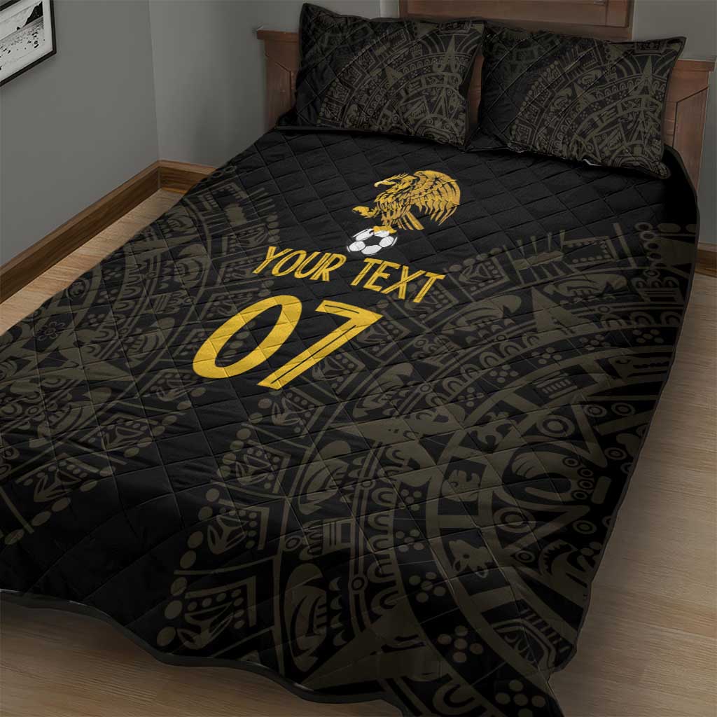 Mexico Football Custom Quilt Bed Set Viva Mexicana Aztec Inspired