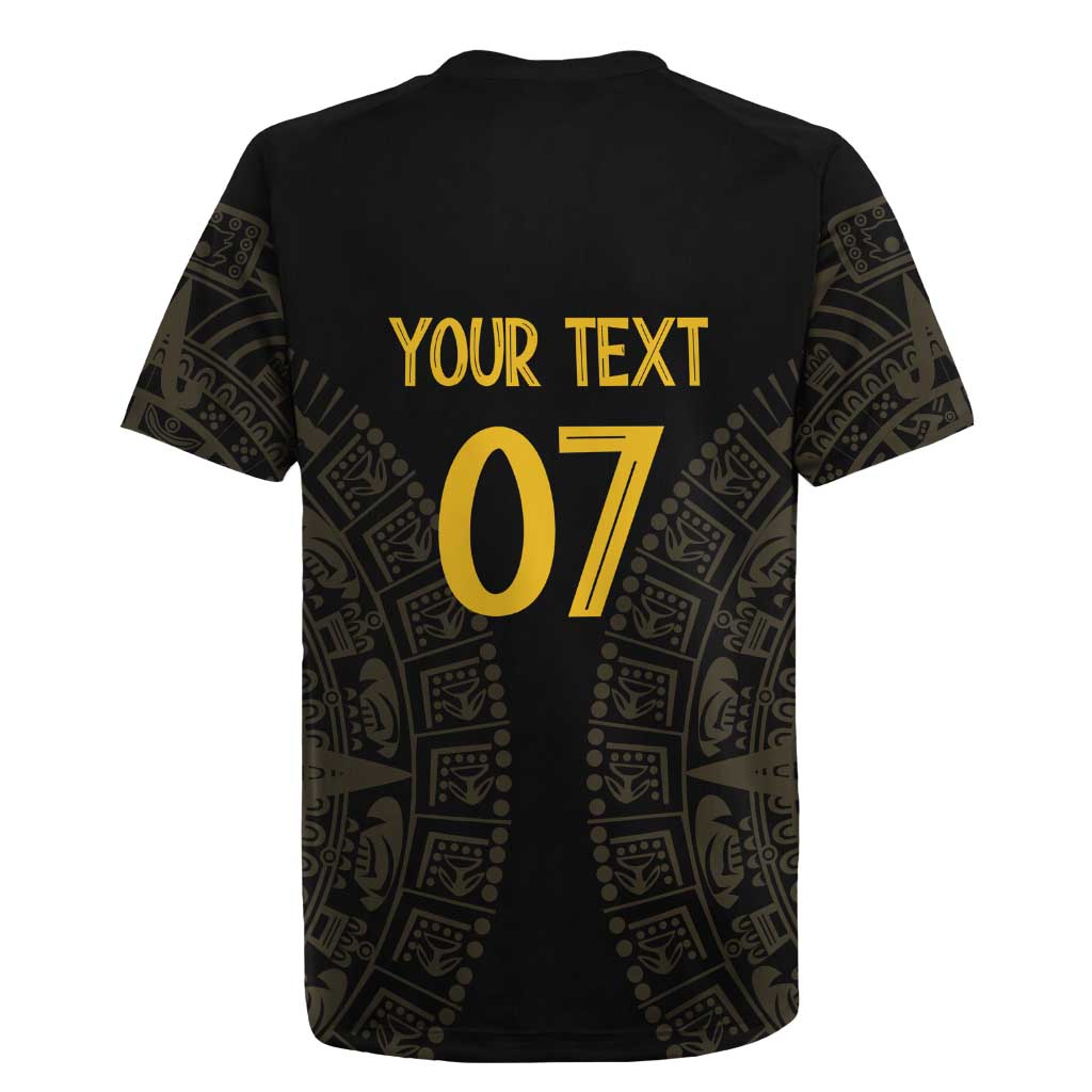 Mexico Football Custom Rugby Jersey Viva Mexicana Aztec Inspired