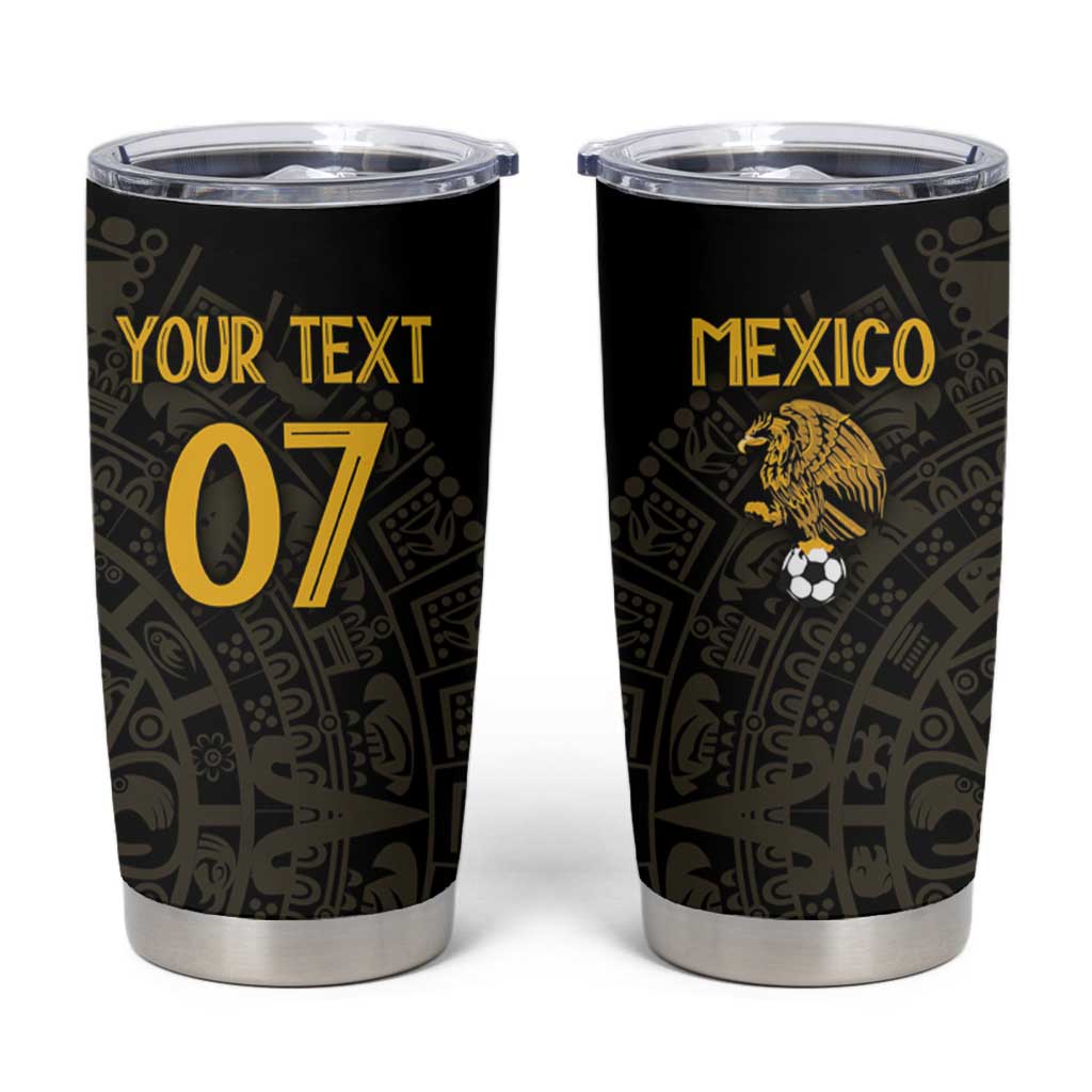 Mexico Football Custom Tumbler Cup Viva Mexicana Aztec Inspired