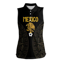 Mexico Football Custom Women Sleeveless Polo Shirt Viva Mexicana Aztec Inspired