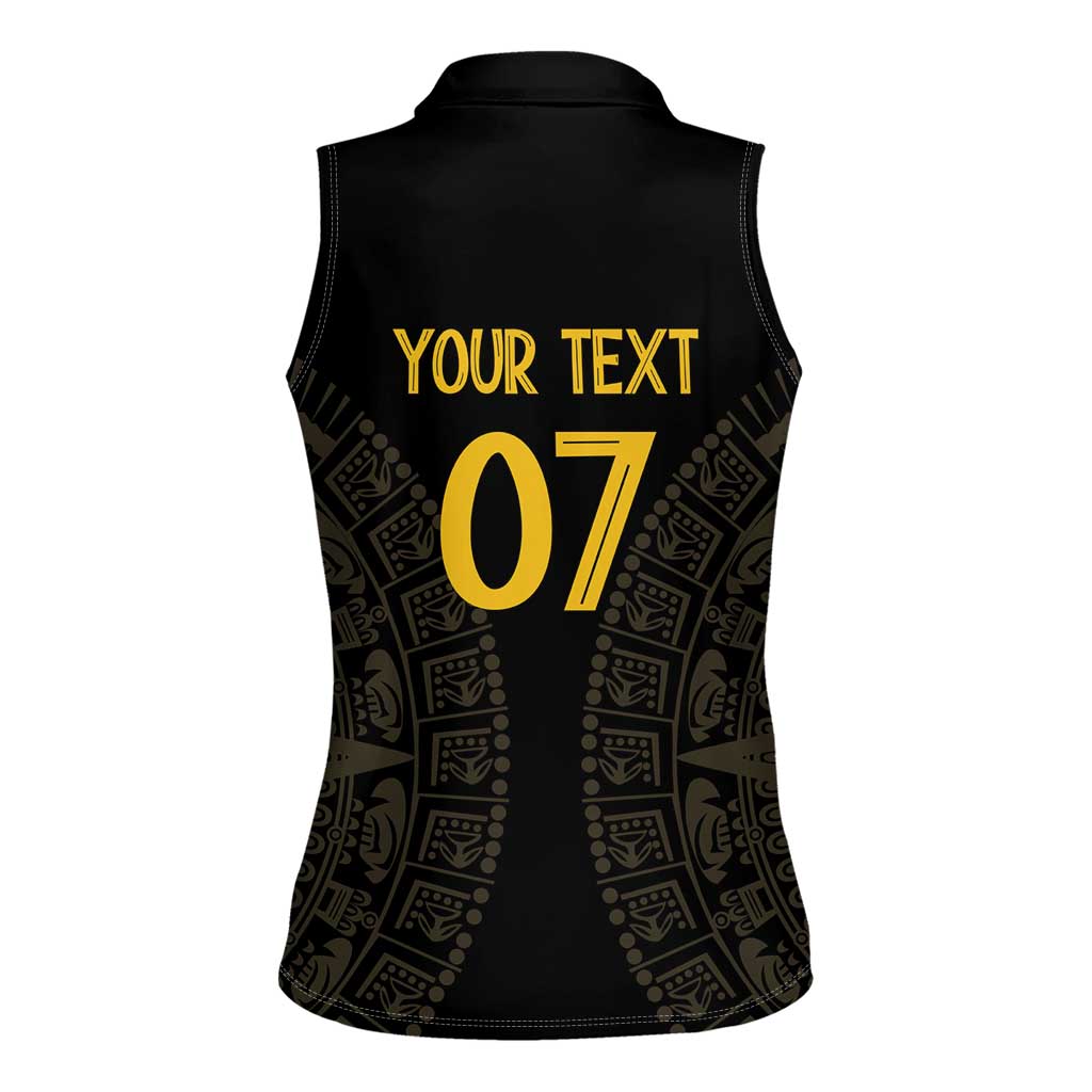 Mexico Football Custom Women Sleeveless Polo Shirt Viva Mexicana Aztec Inspired