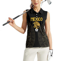 Mexico Football Custom Women Sleeveless Polo Shirt Viva Mexicana Aztec Inspired