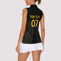 Mexico Football Custom Women Sleeveless Polo Shirt Viva Mexicana Aztec Inspired