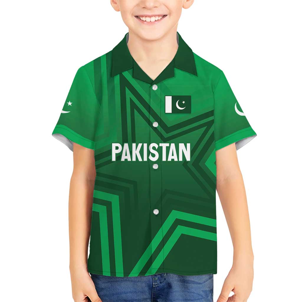 Pakistan Cricket World Cup 2024 Family Matching Summer Maxi Dress and Hawaiian Shirt Star Jersey Inspired - Wonder Print Shop